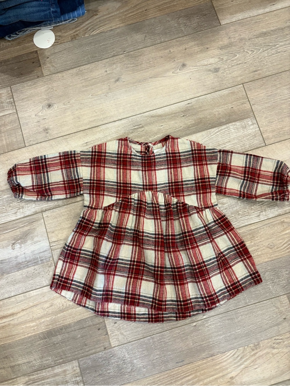 Zara- Red and White Plaid Kids Dress